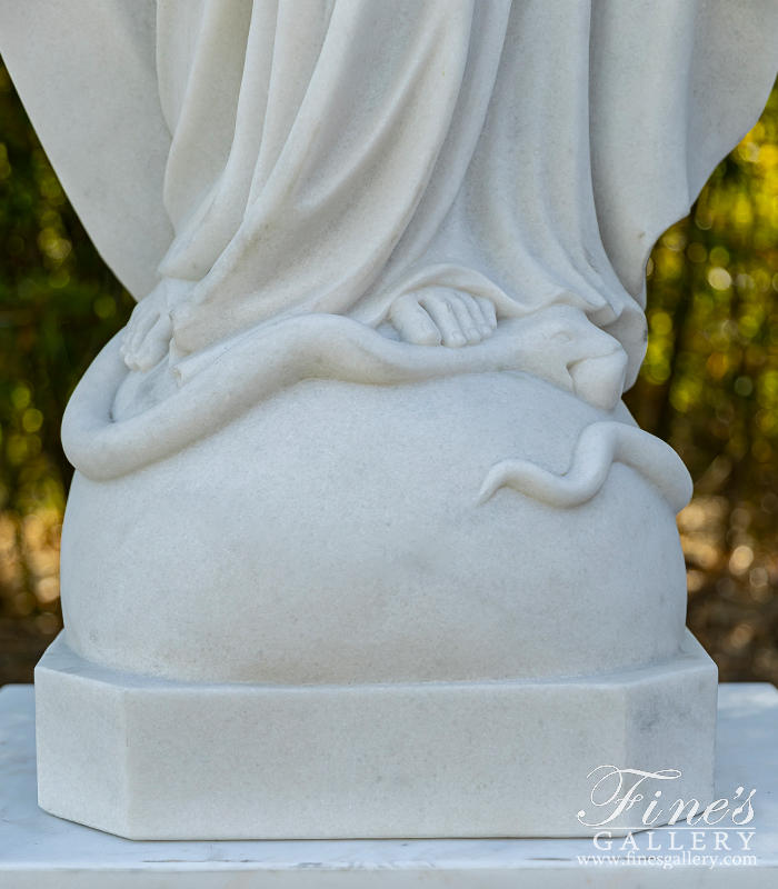 Marble Statues  - Our Lady Of Grace In Statuary White Marble - MS-1529